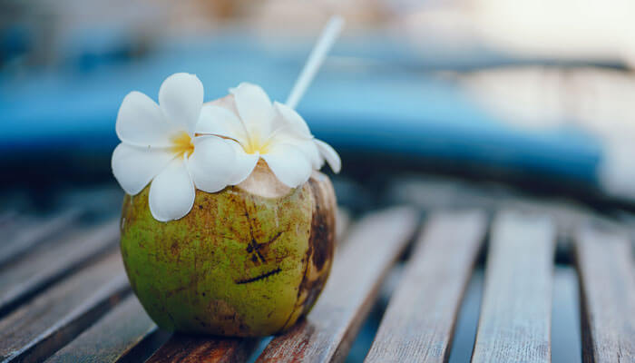 Coconut Water Served with Water